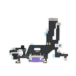 Stock up on the Charging Port Flex Cable for iPhone 11 in purple, aftermarket version.