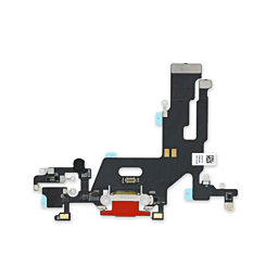 Buy the Charging Port Flex Cable for iPhone 11 in red, aftermarket version.
