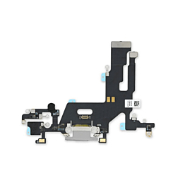 Shop the Charging Port Flex Cable for iPhone 11 in white, aftermarket version.