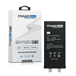 Purchase the QMAX Base Extended Capacity Replacement Battery for iPhone 11, spot weld required, 3500 mAH.








