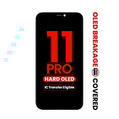Order the OLED assembly for iPhone 11 Pro, aftermarket QV8 hard, IC transfer eligible. Includes exclusive OLED breakage warranty.

