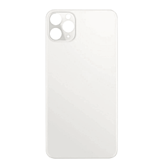 Shop the back glass with bigger camera hole for iPhone 11 Pro, no logo, in silver.

