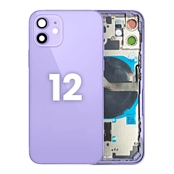Back Housing Frame with Small Components Pre-Installed for iPhone 12 (NO LOGO) (PURPLE)