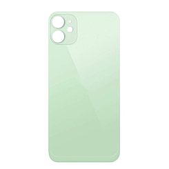 Buy the green back glass for iPhone 12 with a bigger camera hole and no logo.

