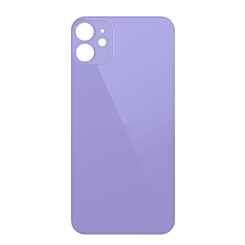 Shop the purple back glass for iPhone 12 with a bigger camera hole and no logo.
