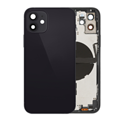 Back Housing Frame with Small Components Pre-Installed for iPhone 12 (NO LOGO) (International) (BLACK)