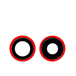 Order the premium 2-piece back camera lens with bracket in red for iPhone 12 and 12 Mini.
