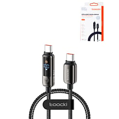 Toocki Touch Display USB C-C Super Fast Charging Data Cable with Display (GRAY) (100W) (3ft) (Only Ground Shipping)