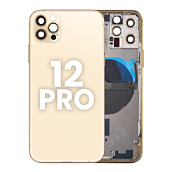Back Housing Frame with Small Components Pre-Installed for iPhone 12 Pro (NO LOGO) (GOLD)