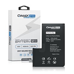 Purchase the QMAX Base Extended Capacity Replacement Battery for iPhone 12 Pro Max Spot Weld Required 4420 mAH.

