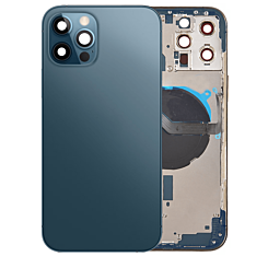 Order the Back Housing Frame with Small Components Pre-Installed for iPhone 12 Pro Max NO LOGO PACIFIC BLUE.

