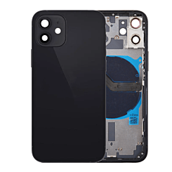 Back Housing Frame with Small Components Pre-Installed for iPhone 12 Mini (NO LOGO) (BLACK)