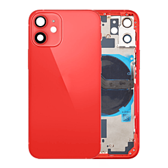 Back Housing Frame with Small Components Pre-Installed for iPhone 12 Mini (NO LOGO) (RED)