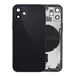 Back Housing Frame with Small Components Pre-Installed for iPhone 12 Mini (NO LOGO) (BLACK) (International)