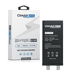 Order the QMAX Base Extended Capacity Replacement Battery for iPhone 12 and 12 Pro, Spot Weld Required, 3320 mAH.








