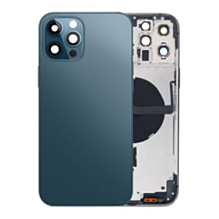 Back Housing Frame with Small Components Pre-Installed for iPhone 12 Pro Max (NO LOGO) (International) (PACIFIC BLUE)