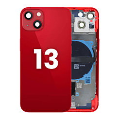 Back Housing Frame with Small Components Pre-Installed for iPhone 13 (NO LOGO) (US Version) (RED)