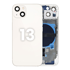Back Housing Frame with Small Components Pre-Installed for iPhone 13 (NO LOGO) (US Version) (STARLIGHT)