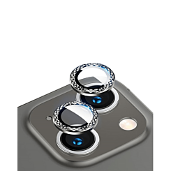 Purchase the Iced Out Square Camera Lens with HD Tempered Glass for iPhone 13 and 13 Mini in Black.