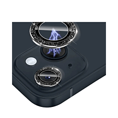 Order the Glitter Diamond Camera Lens with HD Tempered Glass for iPhone 13 and 13 Mini in Black.