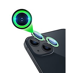 Order the Glow in The Dark Camera Lens with HD Tempered Glass for iPhone 13 and 13 Mini in Green.