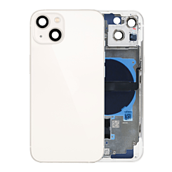 Stock up on the Back Housing Frame with Small Components Pre-Installed for iPhone 13 NO LOGO US Version STARLIGHT.

