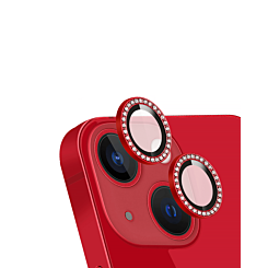 Order the Diamonds Metal Ring with HD Tempered Glass for iPhone 13 and 13 Mini in Red.






