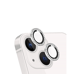 Purchase the Diamonds Metal Ring with HD Tempered Glass for iPhone 13 and 13 Mini in White.






