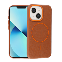Magnetic Leather Soft Cases (GOLDEN BROWN) for iPhone 13 Mini (Only Ground Shipping)