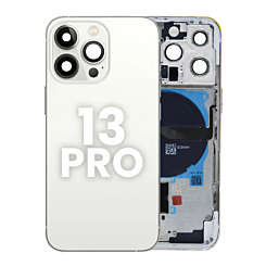 Back Housing Frame with Small Components Pre-Installed for iPhone 13 Pro (NO LOGO) (US Version) (SILVER)