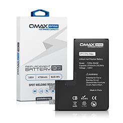 Order the QMAX base extended capacity replacement battery for iPhone 13 Pro Max, 4750 mAh, spot weld required.

