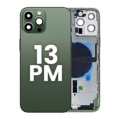 Back Housing Frame with Small Components Pre-Installed for iPhone 13 Pro Max (NO LOGO) (US Version) (ALPINE GREEN)