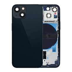 Stock up on the Back Housing Frame with Small Components Pre-Installed for iPhone 13 Mini No Logo US Version Midnight.

