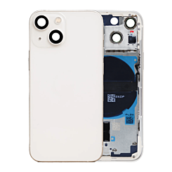Stock up on the Back Housing Frame with Small Components Pre-Installed for iPhone 13 Mini No Logo US Version Starlight.

