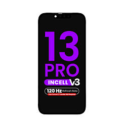 Stock up on the LCD Assembly for iPhone 13 Pro True Tone Programming and IC Transfer NOT REQUIRED Aftermarket Incell QV7 V3 120HZ.
