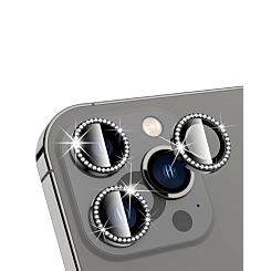 Purchase the black diamonds metal ring with HD tempered glass for iPhone 13 Pro Max and 13 Pro.

