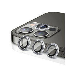 Stock up on the black glitter diamond camera lens with HD tempered glass for iPhone 13 Pro Max and 13 Pro.

