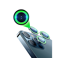 Grab the wholesale deals on the glow in the dark camera lens with HD tempered glass for iPhone 13 Pro Max and 13 Pro in green.

