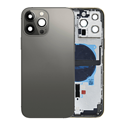 Order the back housing frame with small components pre-installed for iPhone 13 Pro Max US version graphite, no logo.

