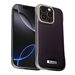 EVO Carbon Design Leather Slim Case - PURPLE for iPhone 13 Pro Max (Only Ground Shipping)