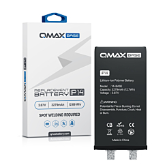 Buy the QMAX base replacement battery for iPhone 14 – 3279 mAh, spot weld required.