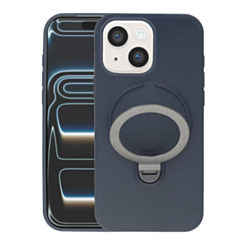 Pastel Shield Carbon Fiber Magnetic Kickstand Case (NAVY BLUE) for iPhone 13 / 14 /16e/ 17e (Only Ground Shipping)