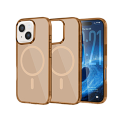 Transparent Magnetic Shockproof Case - BROWN for iPhone 14 (Only Ground Shipping)
