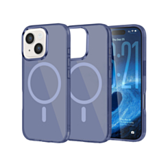 Transparent Magnetic Shockproof Case - NAVY for iPhone 14 (Only Ground Shipping)