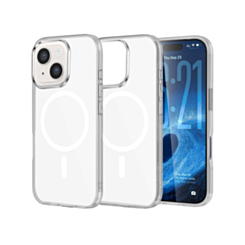 Transparent Magnetic Shockproof Case - WHITE for iPhone 14 (Only Ground Shipping)