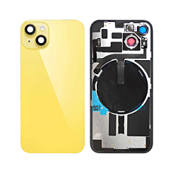 Order the yellow back glass with frame, wireless NFC charging flex, and MagSafe magnet for iPhone 14, no logo.