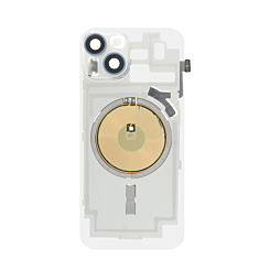 Clear Back Glass with Wireless NFC and MagSafe Magnet for iPhone 14 (NO LOGO) (BLUE)