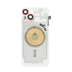 Clear Back Glass with Wireless NFC and MagSafe Magnet for iPhone 14 (NO LOGO) (RED)