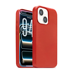 New Leather Case with Wireless Charger with IC Chip (RED) for iPhone 13 / 14 / 16e / 17e (Only Ground Shipping)