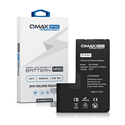 Buy the QMAX Base extended capacity replacement battery for iPhone 14 Pro, spot weld required, with 3400 mAh.
